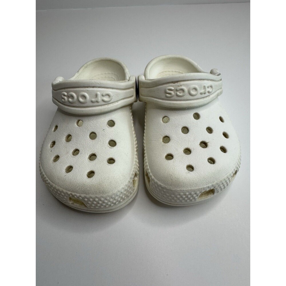 Child Crocs White Clog Sandals Size C 5, Unisex